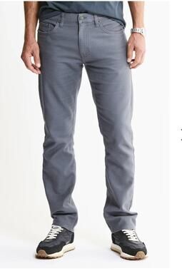 Jachs NY Men's Straight Fit Stretch 5-Pocket Gray Twill Pants Size 34 / 32